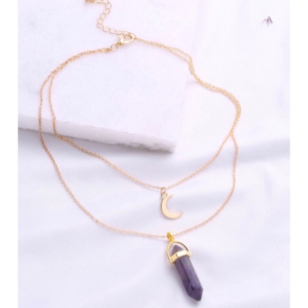 Marbled moon necklace - Picture 1 of 2